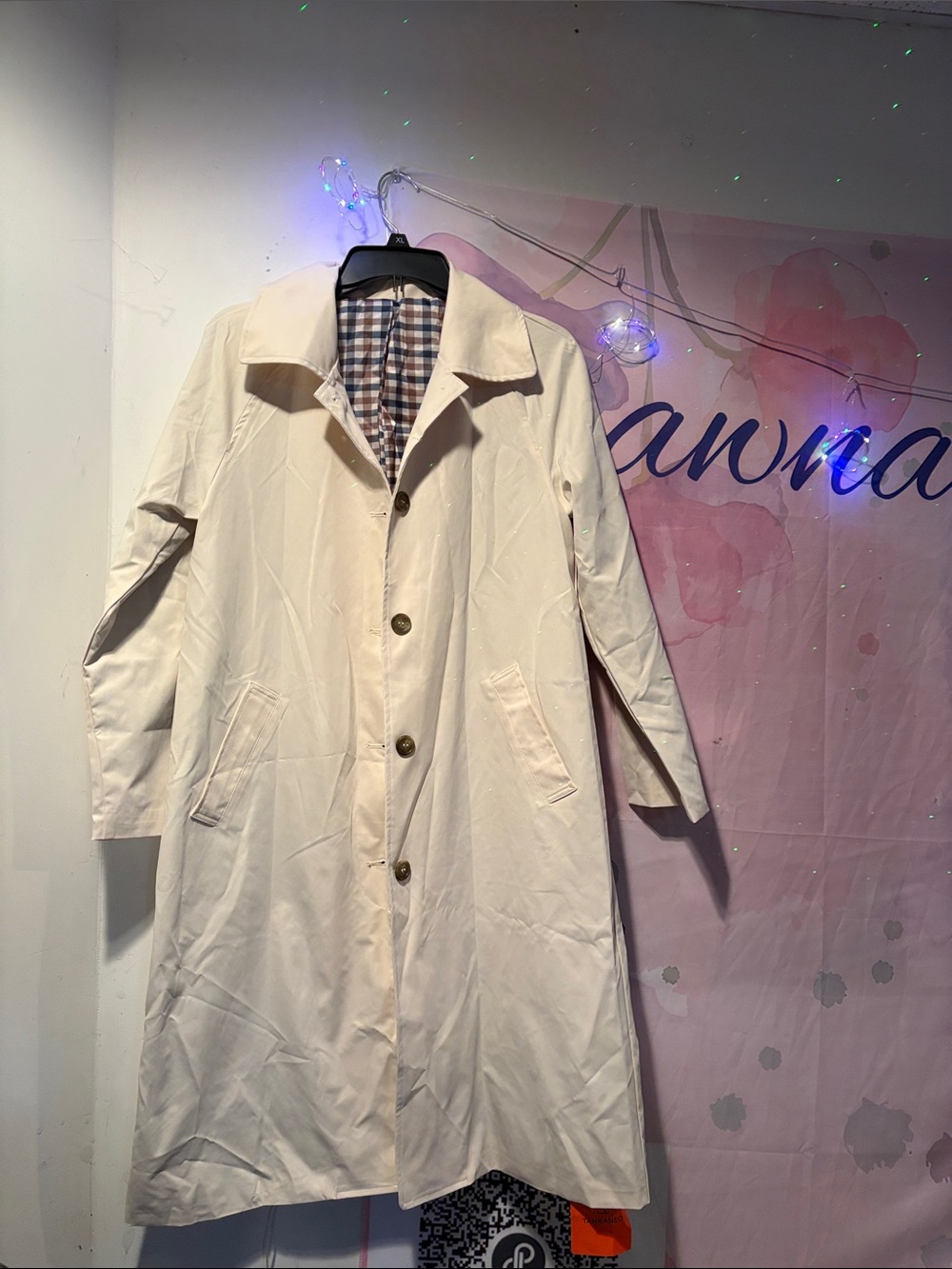 Classic Cream Women's Trench Coat - Timeless Lightweight Outerwear small